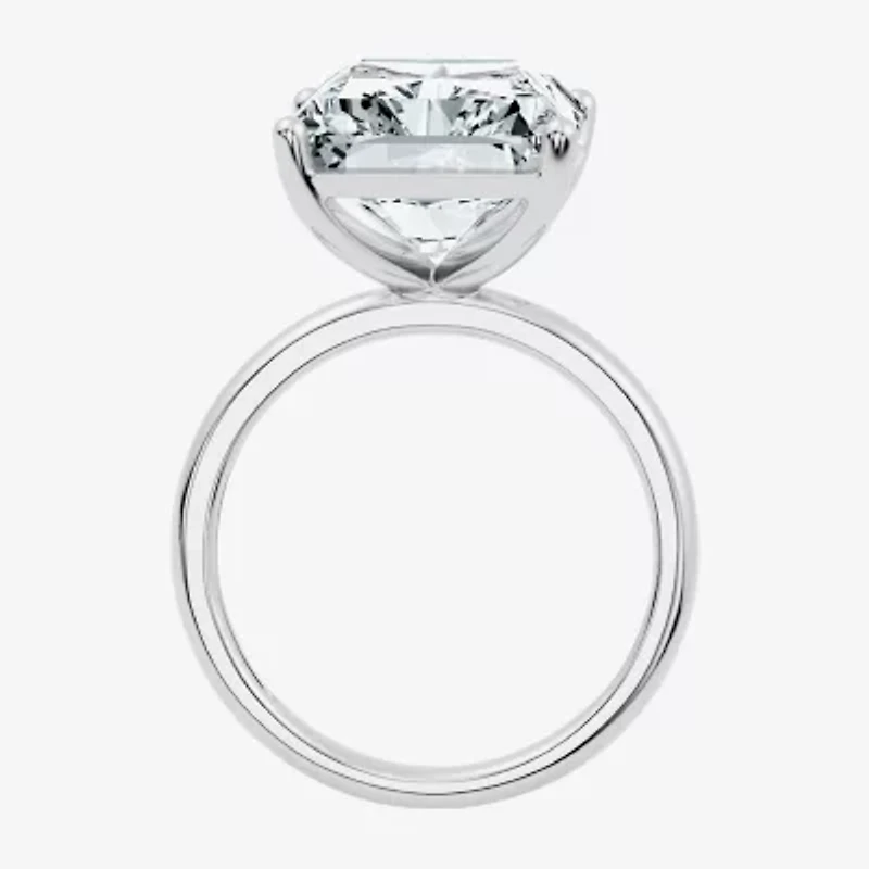 (F/Vs2) Womens 10 Ct. Lab Grown White Diamond 14K Gold Rectangular Solitaire Engagement Ring