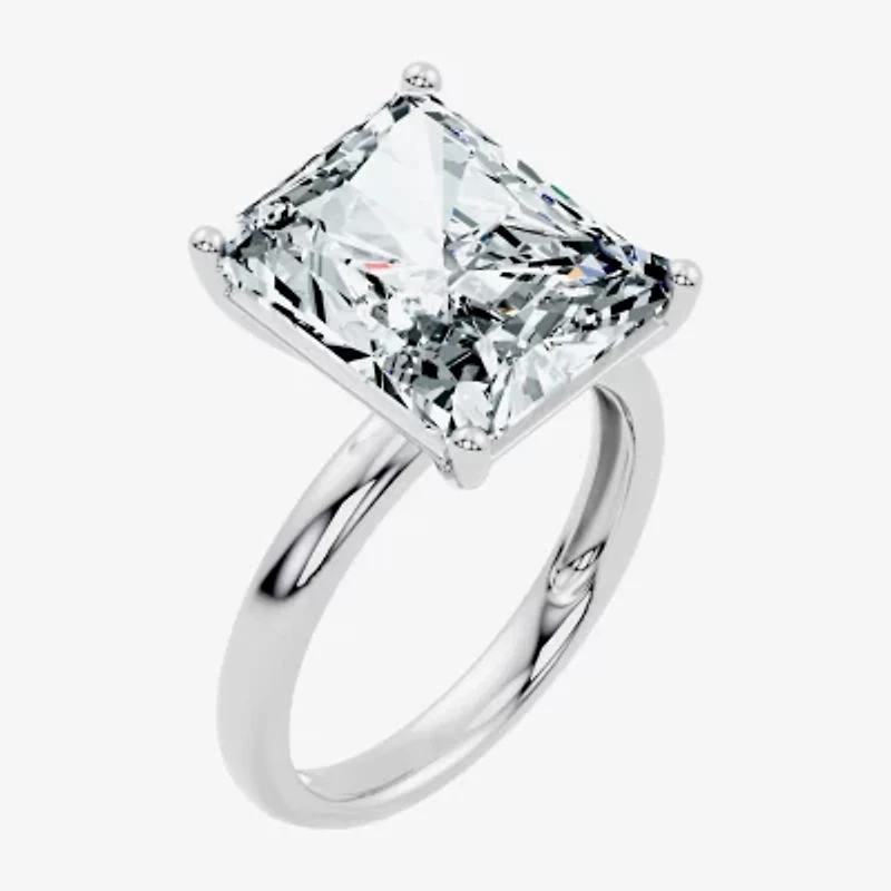 (F/Vs2) Womens 10 Ct. Lab Grown White Diamond 14K Gold Rectangular Solitaire Engagement Ring