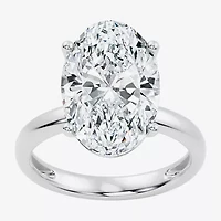 (F/Vs2) Womens 8 Ct. Lab Grown White Diamond 14K Gold Oval Solitaire Engagement Ring