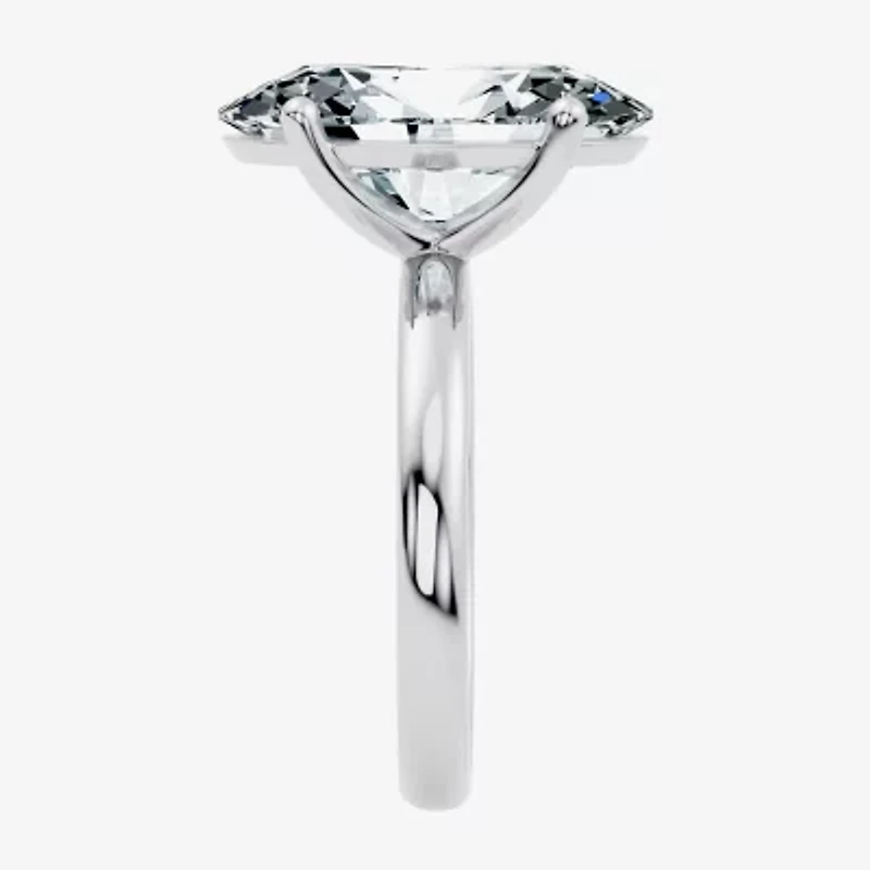 (F/Vs2) Womens 8 Ct. Lab Grown White Diamond 14K Gold Oval Solitaire Engagement Ring