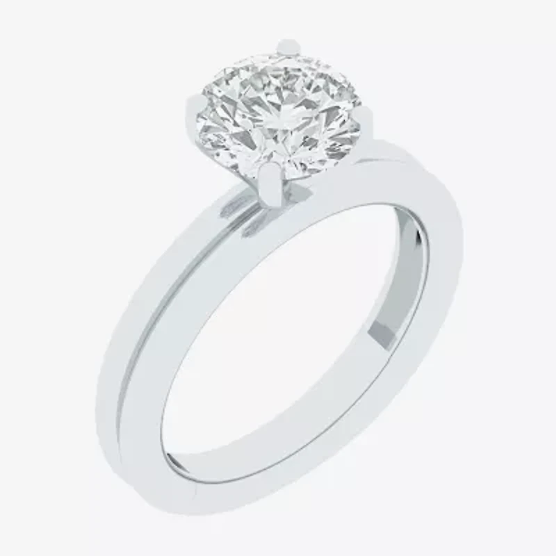 (F / Vs2) Womens 2 CT. T.W. Lab Grown White Diamond 10K Gold Round Solitaire Engagement Ring
