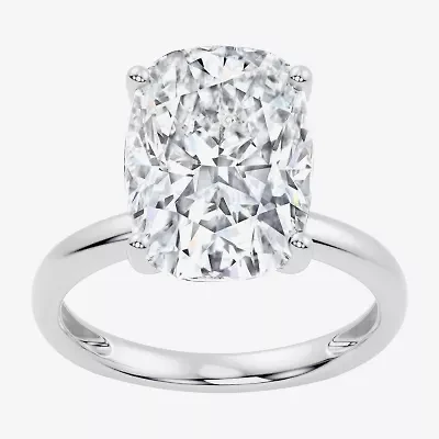 (F / Vs2) Womens 6 Ct. Lab Grown White Diamond 14K Gold Cushion Solitaire Engagement Ring