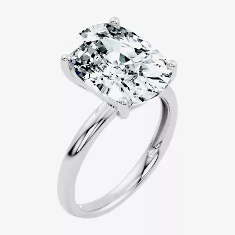 (F / Vs2) Womens 6 Ct. Lab Grown White Diamond 14K Gold Cushion Solitaire Engagement Ring