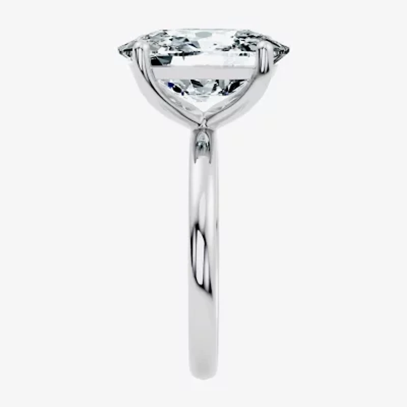 (F / Vs2) Womens 6 Ct. Lab Grown White Diamond 14K Gold Cushion Solitaire Engagement Ring