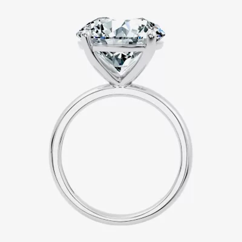 F / Vs2) Womens Ct. Lab Grown White Diamond 14K Gold Round Solitaire Engagement Ring