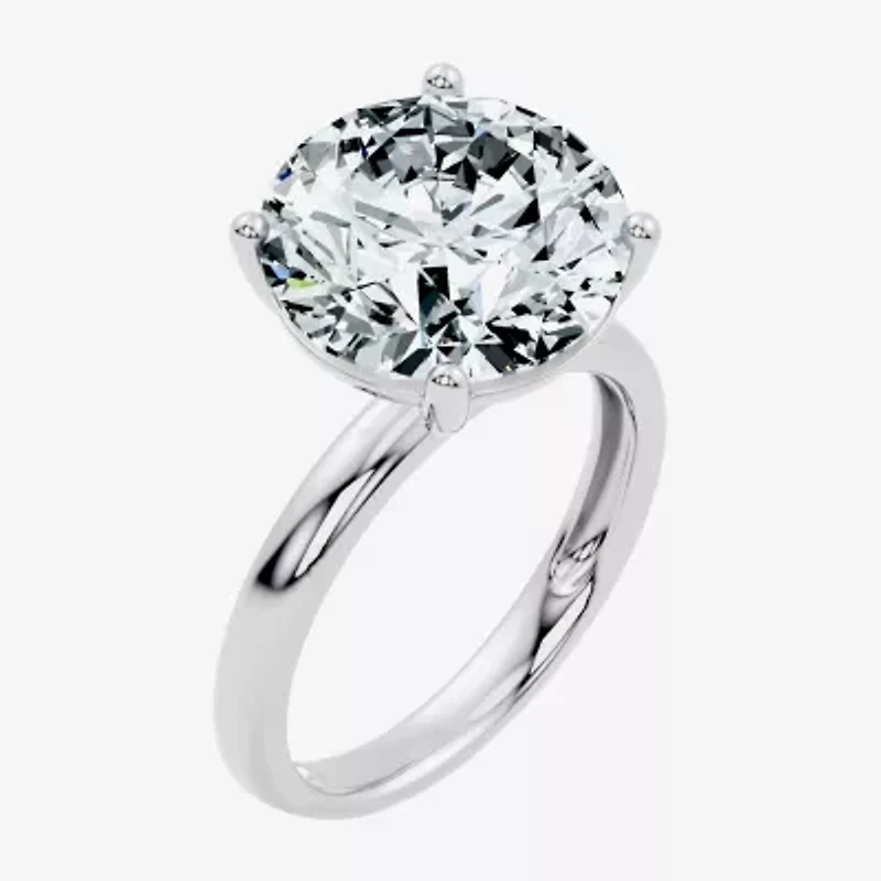 F / Vs2) Womens Ct. Lab Grown White Diamond 14K Gold Round Solitaire Engagement Ring