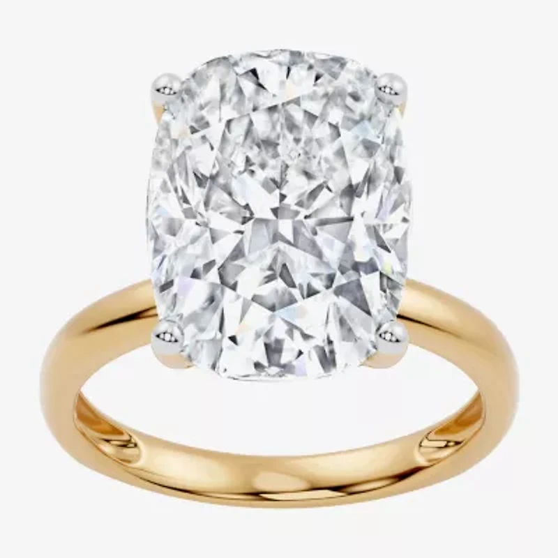 (F / Vs2) Womens 8 Ct. Lab Grown White Diamond 14K Gold Cushion Engagement Ring
