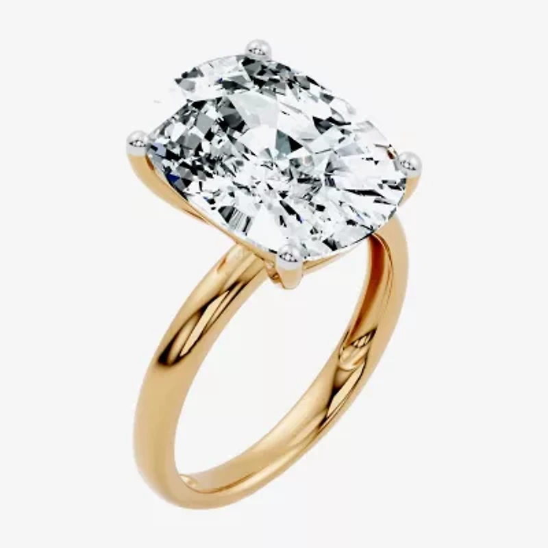 (F / Vs2) Womens 8 Ct. Lab Grown White Diamond 14K Gold Cushion Engagement Ring