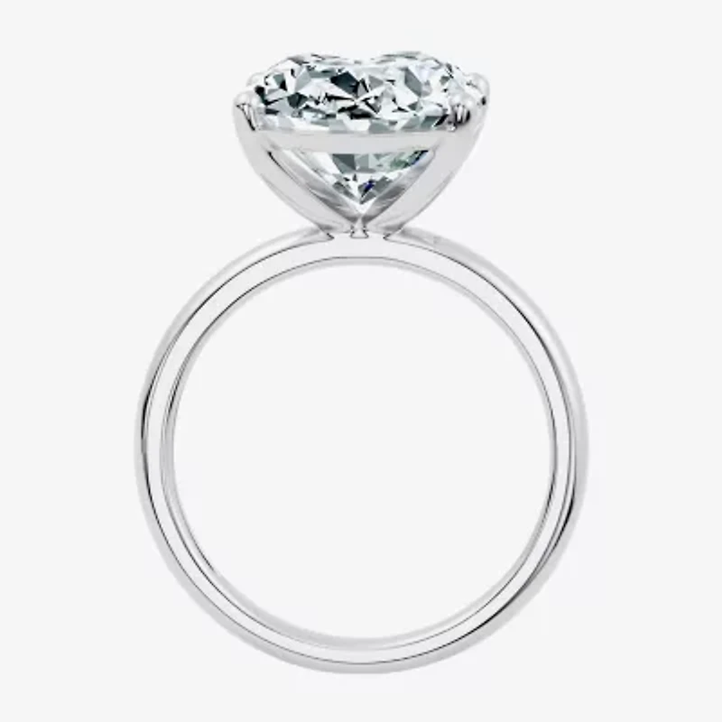 (F/Vs2) Womens 10 Ct. Lab Grown White Diamond 14K Gold Oval Solitaire Engagement Ring