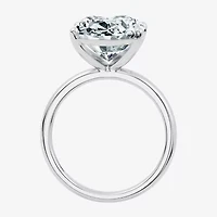 (F/Vs2) Womens 10 Ct. Lab Grown White Diamond 14K Gold Oval Solitaire Engagement Ring
