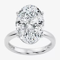 (F/Vs2) Womens 10 Ct. Lab Grown White Diamond 14K Gold Oval Solitaire Engagement Ring