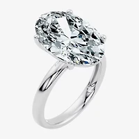 (F/Vs2) Womens 10 Ct. Lab Grown White Diamond 14K Gold Oval Solitaire Engagement Ring
