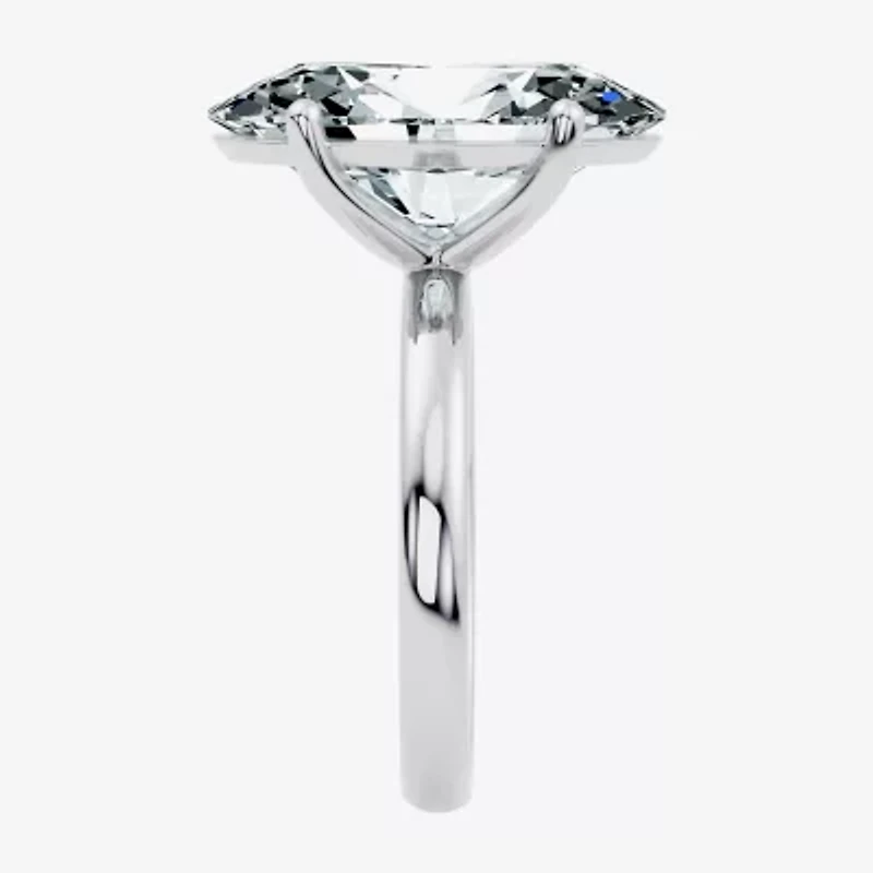 (F/Vs2) Womens 10 Ct. Lab Grown White Diamond 14K Gold Oval Solitaire Engagement Ring