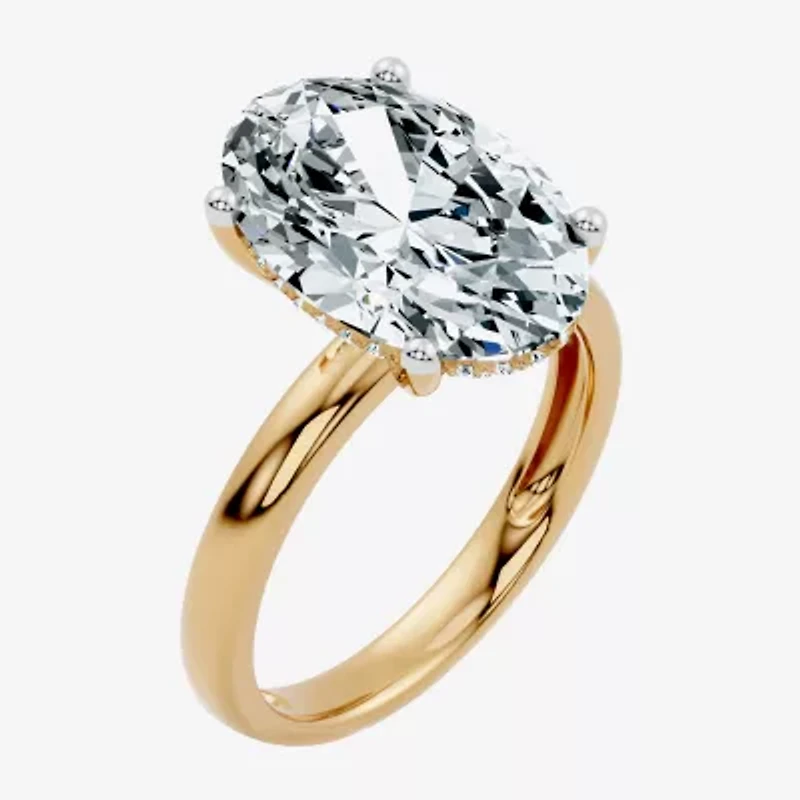 (F / Vs2) Womens 7 Ct.T.W. Lab Grown White Diamond 14K Gold Oval Engagement Ring