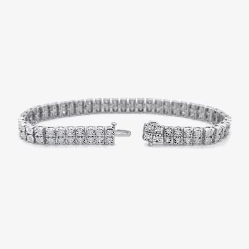 F / Si2) Womens / Ct. T.W. Lab Grown White Diamond Sterling Silver /2 Inch Tennis Bracelet