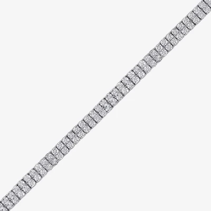 F / Si2) Womens / Ct. T.W. Lab Grown White Diamond Sterling Silver /2 Inch Tennis Bracelet