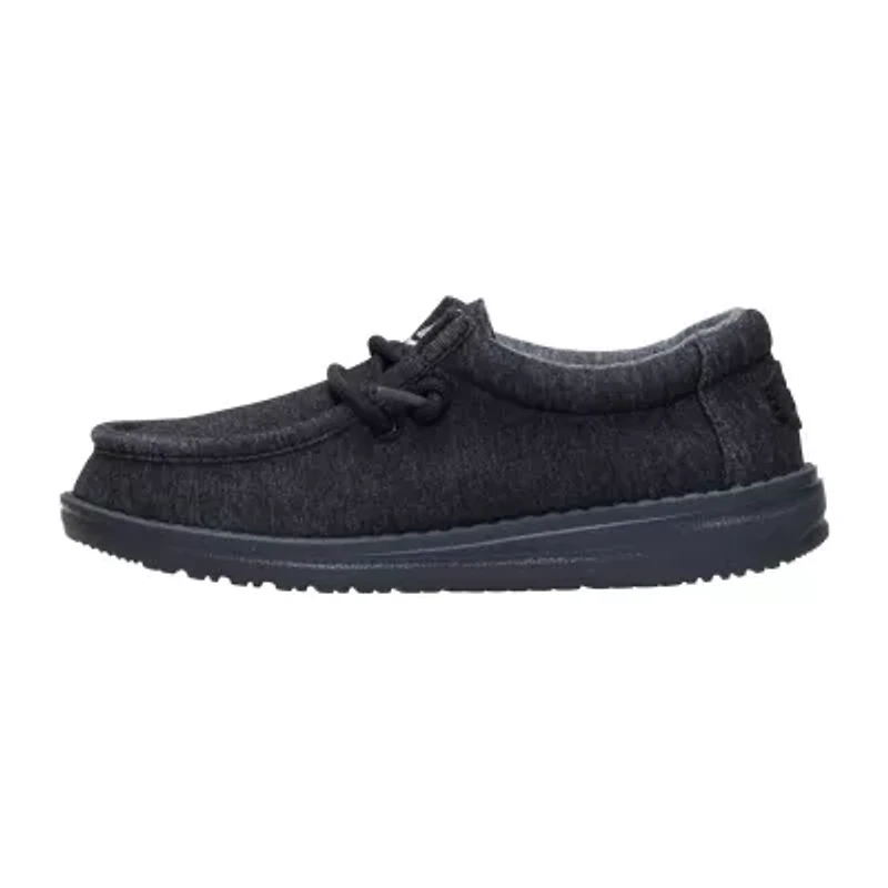HEYDUDE Wally Stretch Jersey Youth Boys Round Closed Toe Slip-On Shoe