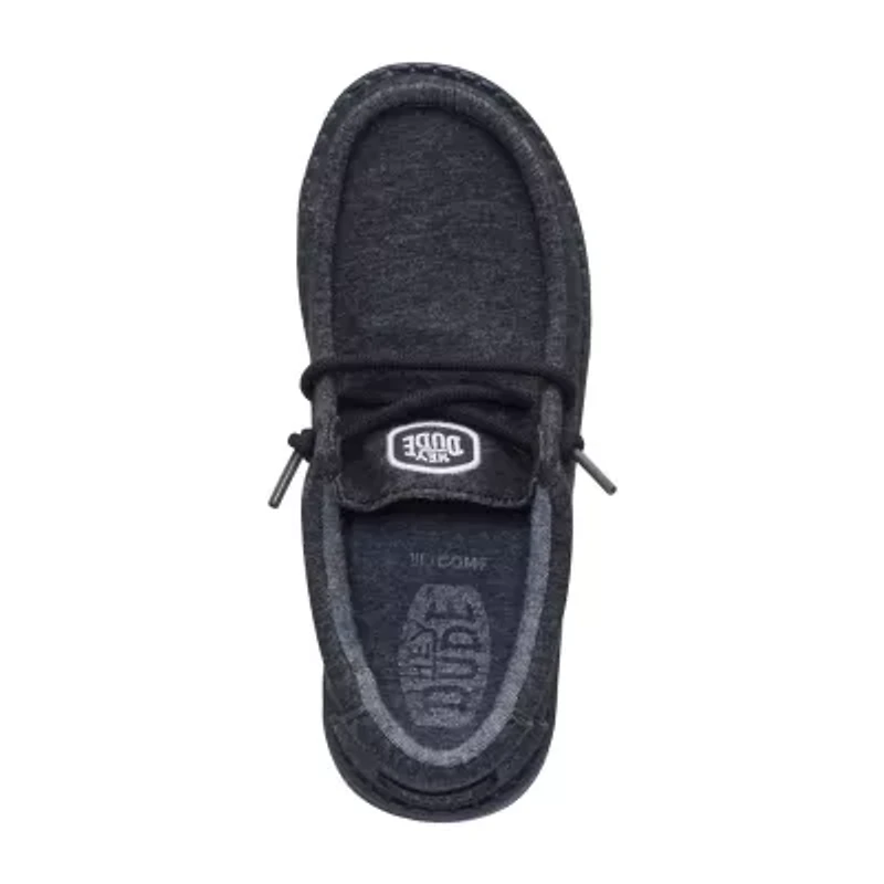 HEYDUDE Wally Stretch Jersey Youth Boys Round Closed Toe Slip-On Shoe