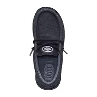 HEYDUDE Wally Stretch Jersey Youth Boys Round Closed Toe Slip-On Shoe