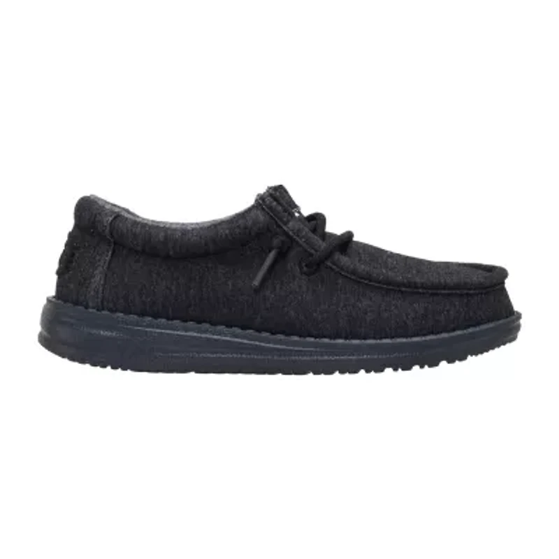 HEYDUDE Wally Stretch Jersey Youth Boys Round Closed Toe Slip-On Shoe