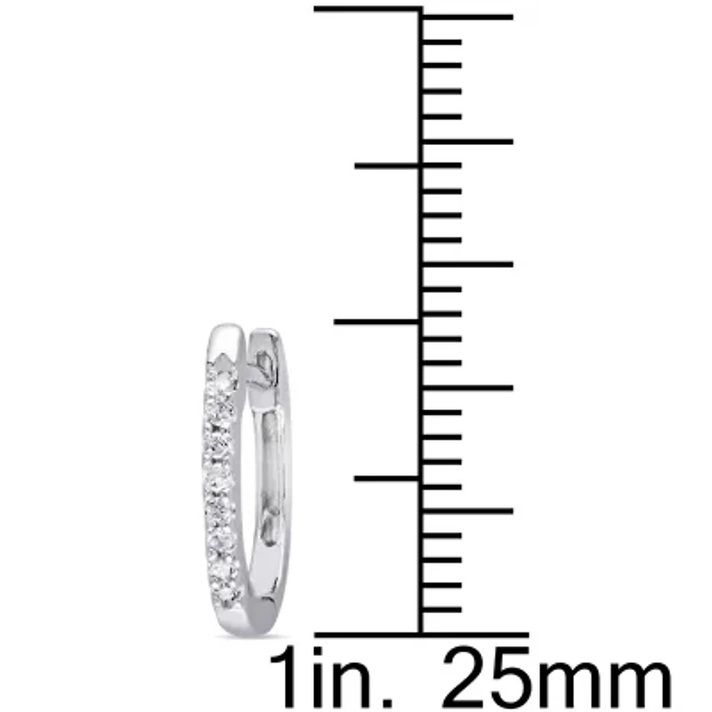 Womens 1/10 CT. T.W. Natural White Diamond 10K Gold 12.7mm Hoop Earrings