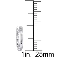 Womens 1/10 CT. T.W. Natural White Diamond 10K Gold 12.7mm Hoop Earrings