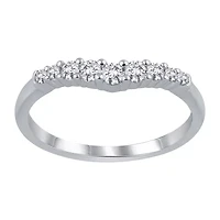 Womens 1/2 CT. T.W. Natural White Diamond 14K Gold Curved Ring Enhancer