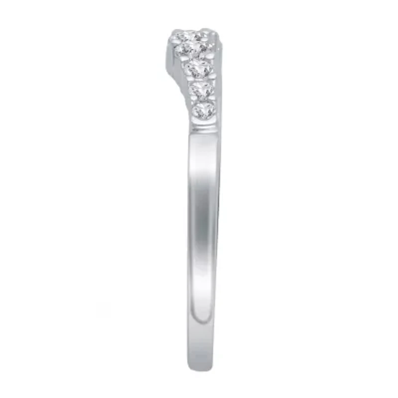 Womens 1/2 CT. T.W. Natural White Diamond 14K Gold Curved Ring Enhancer