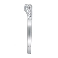 Womens 1/2 CT. T.W. Natural White Diamond 14K Gold Curved Ring Enhancer