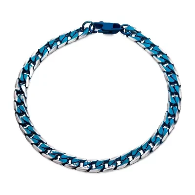 Mens Stainless Steel 8 1/2 Inch Curb Chain Bracelet