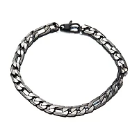 Mens Stainless Steel 8 1/2 Inch Figaro Chain Bracelet