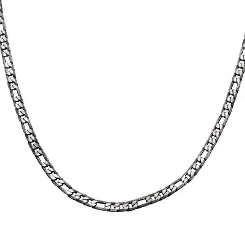 Mens Stainless Steel Inch Figaro Chain Necklace