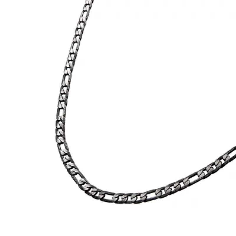 Mens Stainless Steel Inch Figaro Chain Necklace