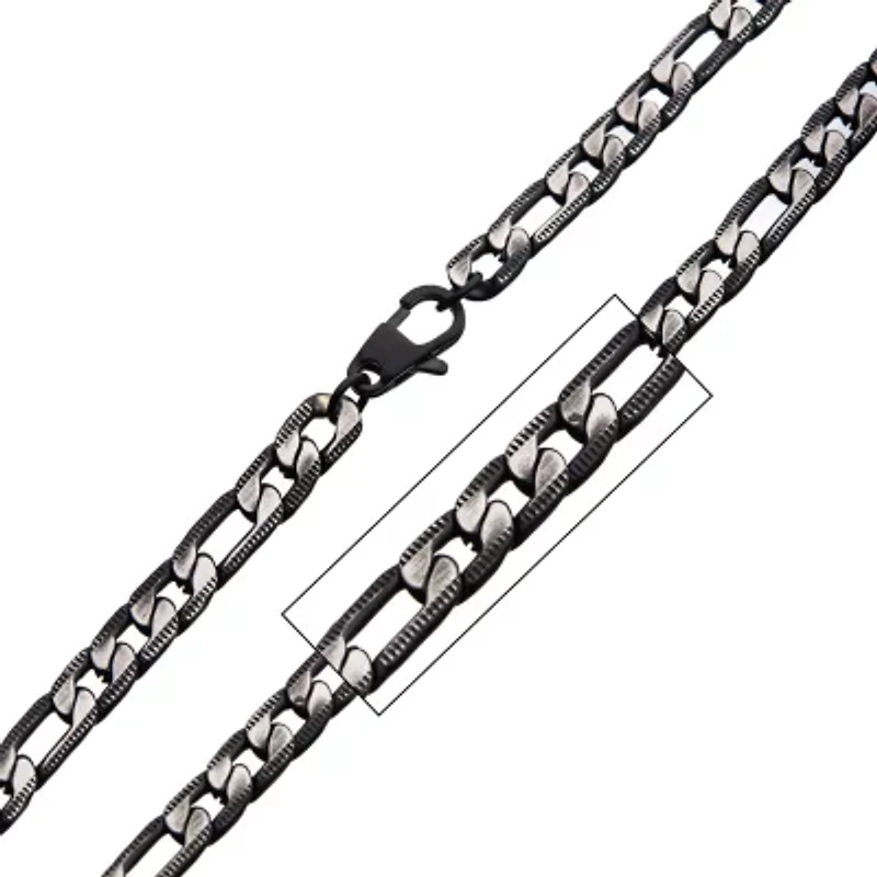 Mens Stainless Steel Inch Figaro Chain Necklace