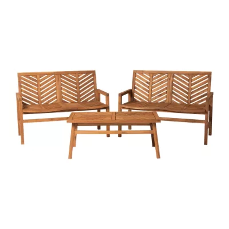 Walker Edison Vincent Patio Collection 3-pc. Conversation Set Weather Resistant