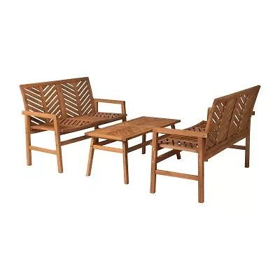 Walker Edison Vincent Patio Collection 3-pc. Conversation Set Weather Resistant