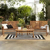 Walker Edison Vincent Patio Collection 3-pc. Conversation Set Weather Resistant