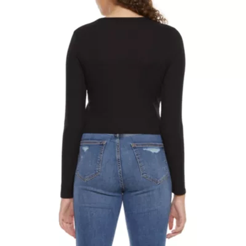 Arizona Womens Crew Neck Long Sleeve Juniors T-Shirt