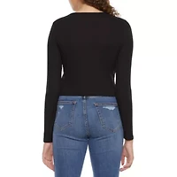 Arizona Womens Crew Neck Long Sleeve Juniors T-Shirt
