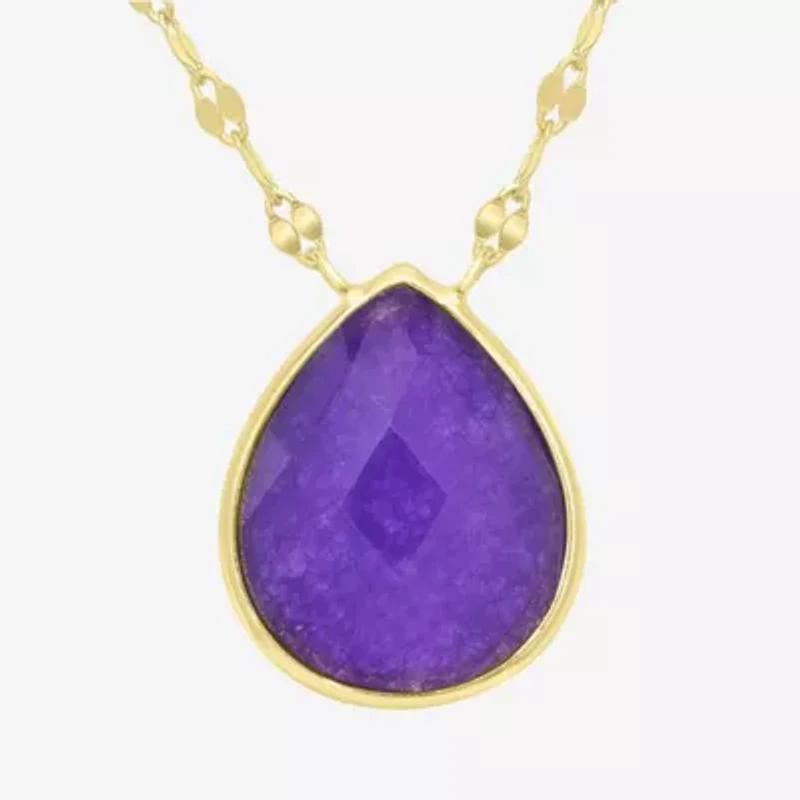 Sparkle Allure 14K Gold Over Brass 18 Inch Pear Pendant Necklace