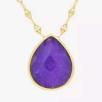 Sparkle Allure 14K Gold Over Brass 18 Inch Pear Pendant Necklace