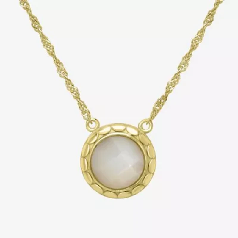 Sparkle Allure 14K Gold Over Brass 18 Inch Singapore Round Pendant Necklace