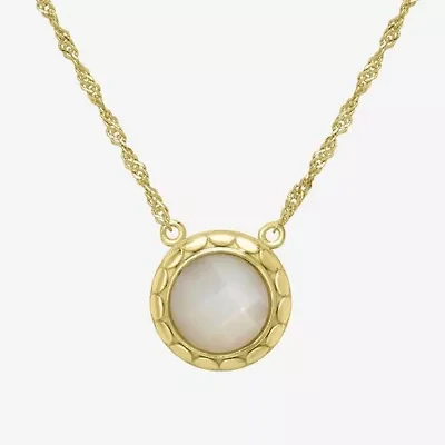 Sparkle Allure 14K Gold Over Brass 18 Inch Singapore Round Pendant Necklace