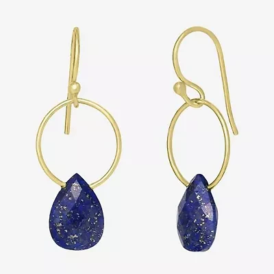 Sparkle Allure 14K Gold Over Brass Pear Drop Earrings
