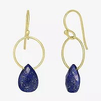 Sparkle Allure 14K Gold Over Brass Pear Drop Earrings
