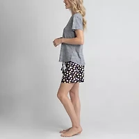 Muk Luks Womens Round Neck Short Sleeve 3-pc. Pajama Sets