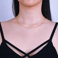 Made in Italy Womens 18K Gold Over Silver 16 Inch Mariner Chain Necklace
