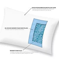 Sleep Philosophy Memory Foam Gel Bed Pillow