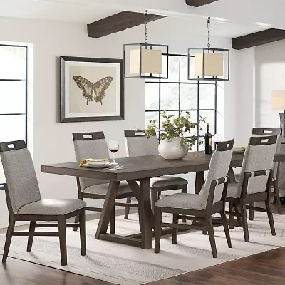Delaney 7 Pc Dining with 6 Upholstered Chairs