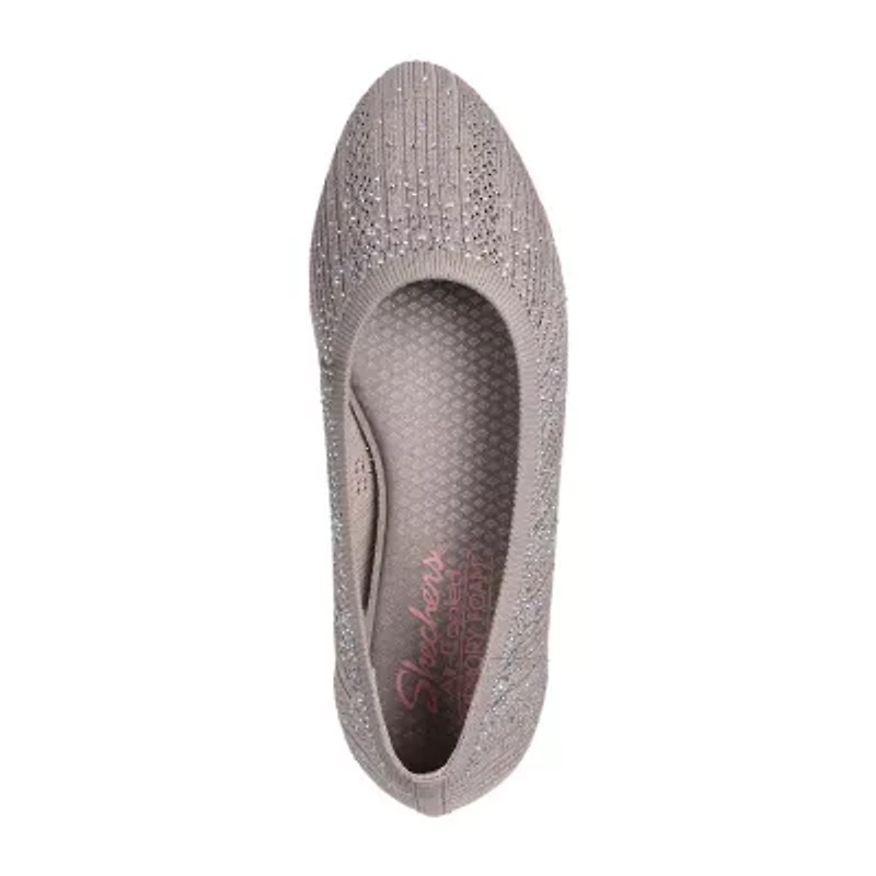 Skechers Cleo 2.0 Glitzy Daze Womens Round Closed Toe Ballet Flats